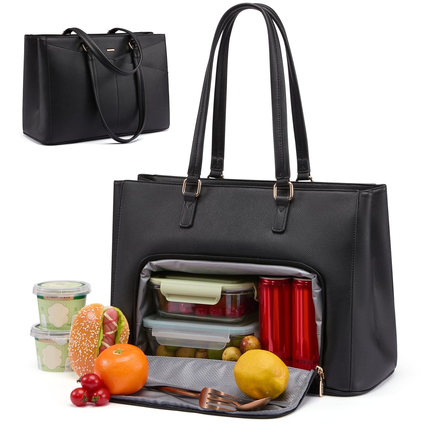 Waterproof Leather Laptop Tote Bag