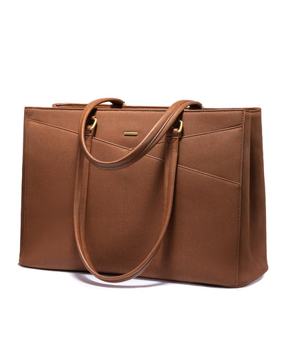 Waterproof Leather Laptop Tote Bag