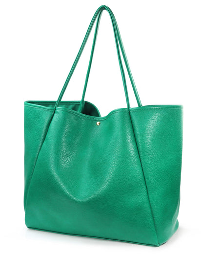 Oversized Leather Weekender Tote Bag