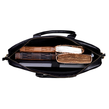 Leather Laptop Messenger Briefcase Bag