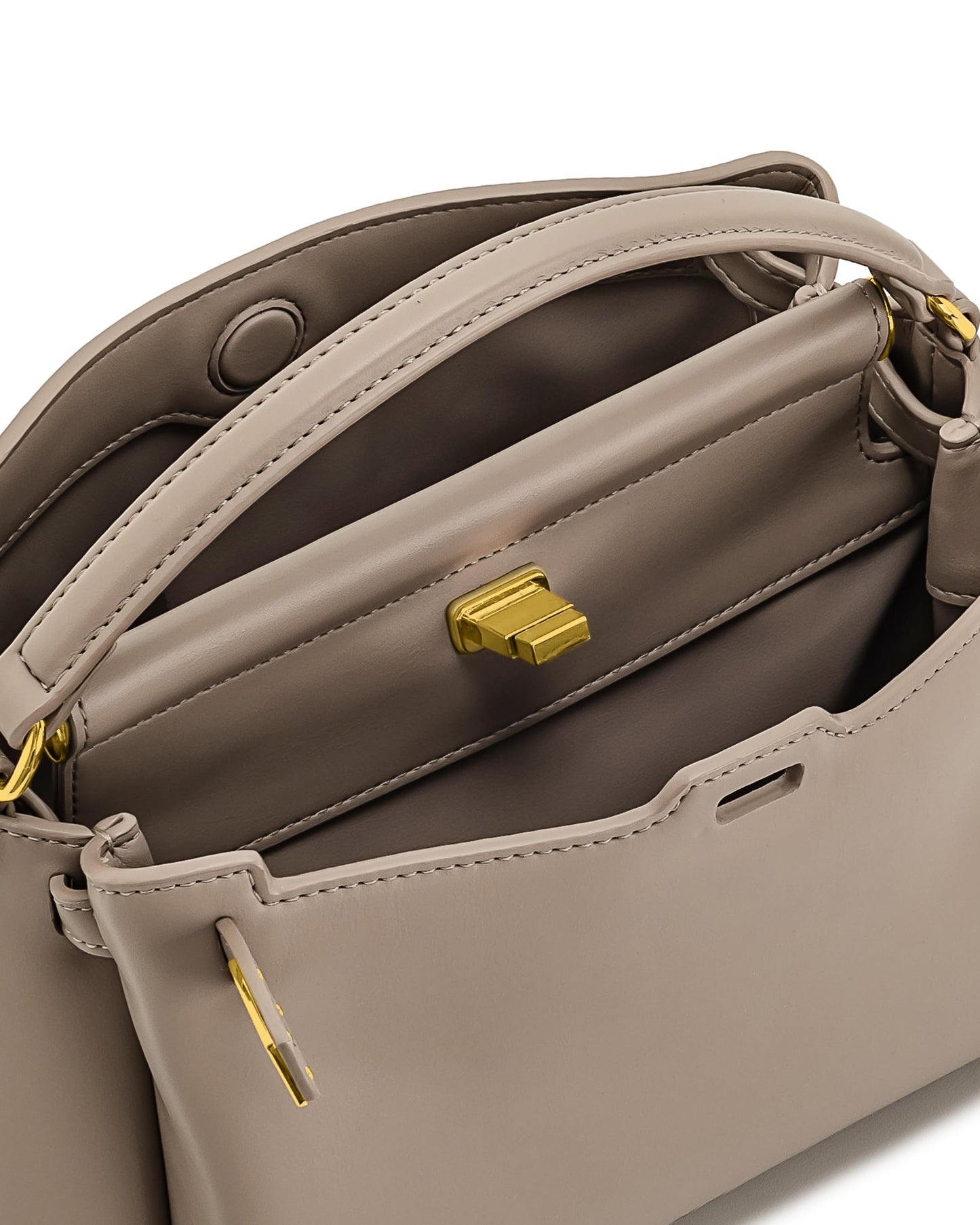 Top Handle Leather Bag With Structured Silhouette
