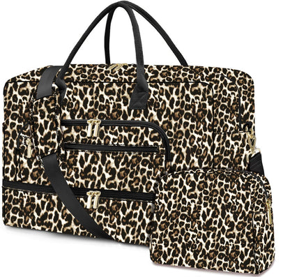 Large Travel Weekender Tote Bag With Wet Pocket