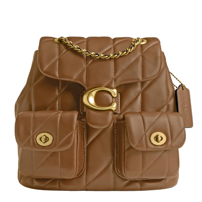 Quilted Leather Backpack With Signature Flap