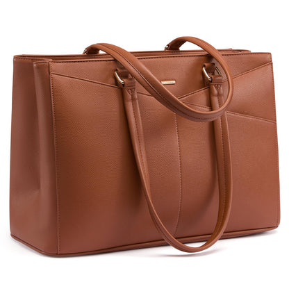 Waterproof Leather Laptop Tote Bag