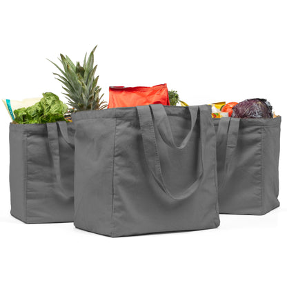 XL Canvas Grocery Tote Bag Set
