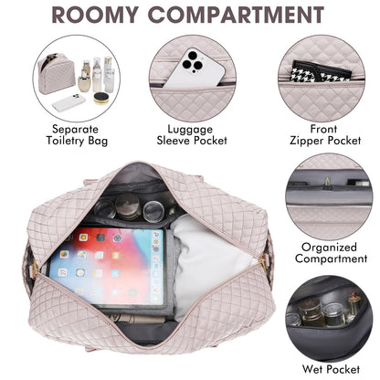 Large Travel Weekender Tote Bag With Wet Pocket