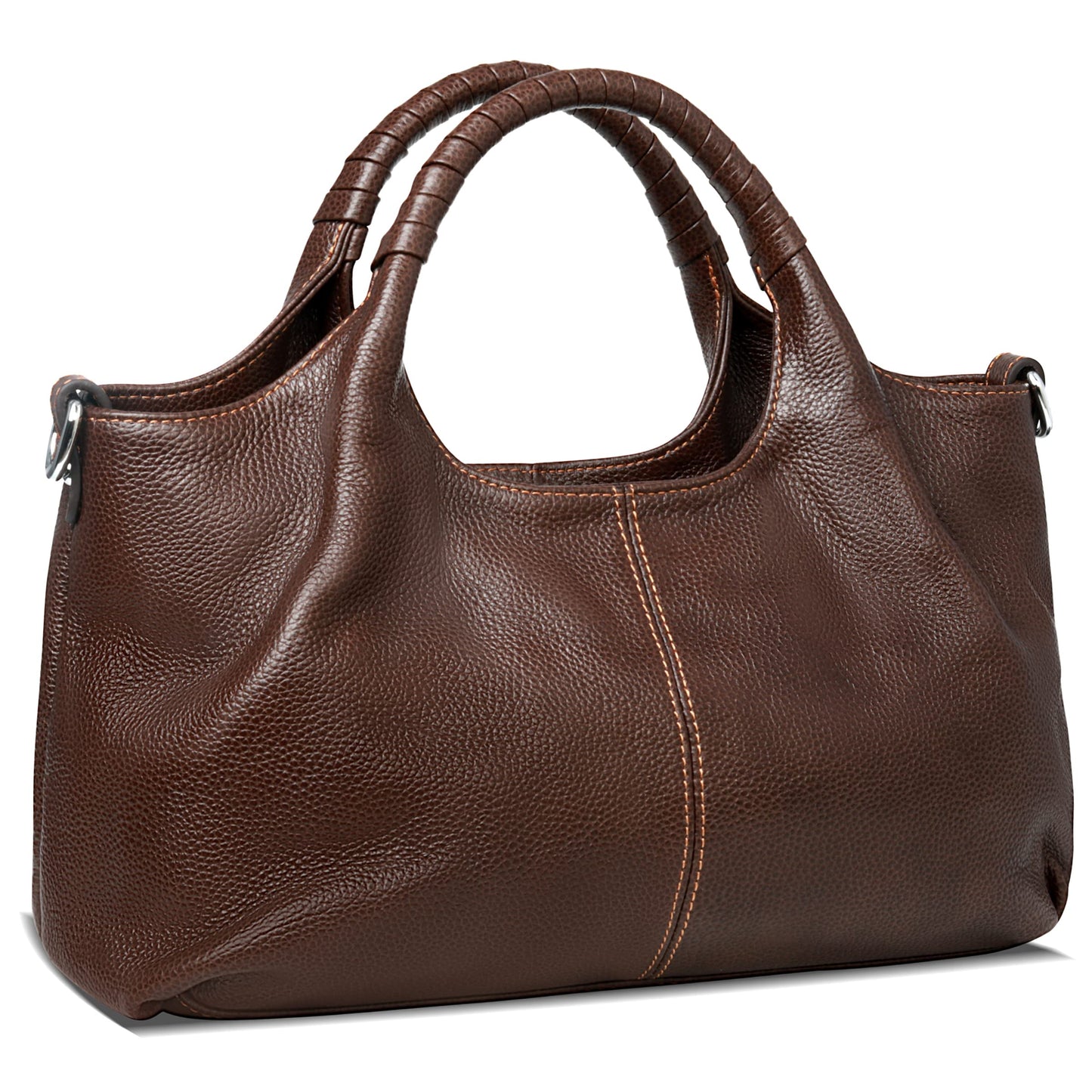 Medium Leather Shoulder Tote Bag With Crossbody Strap