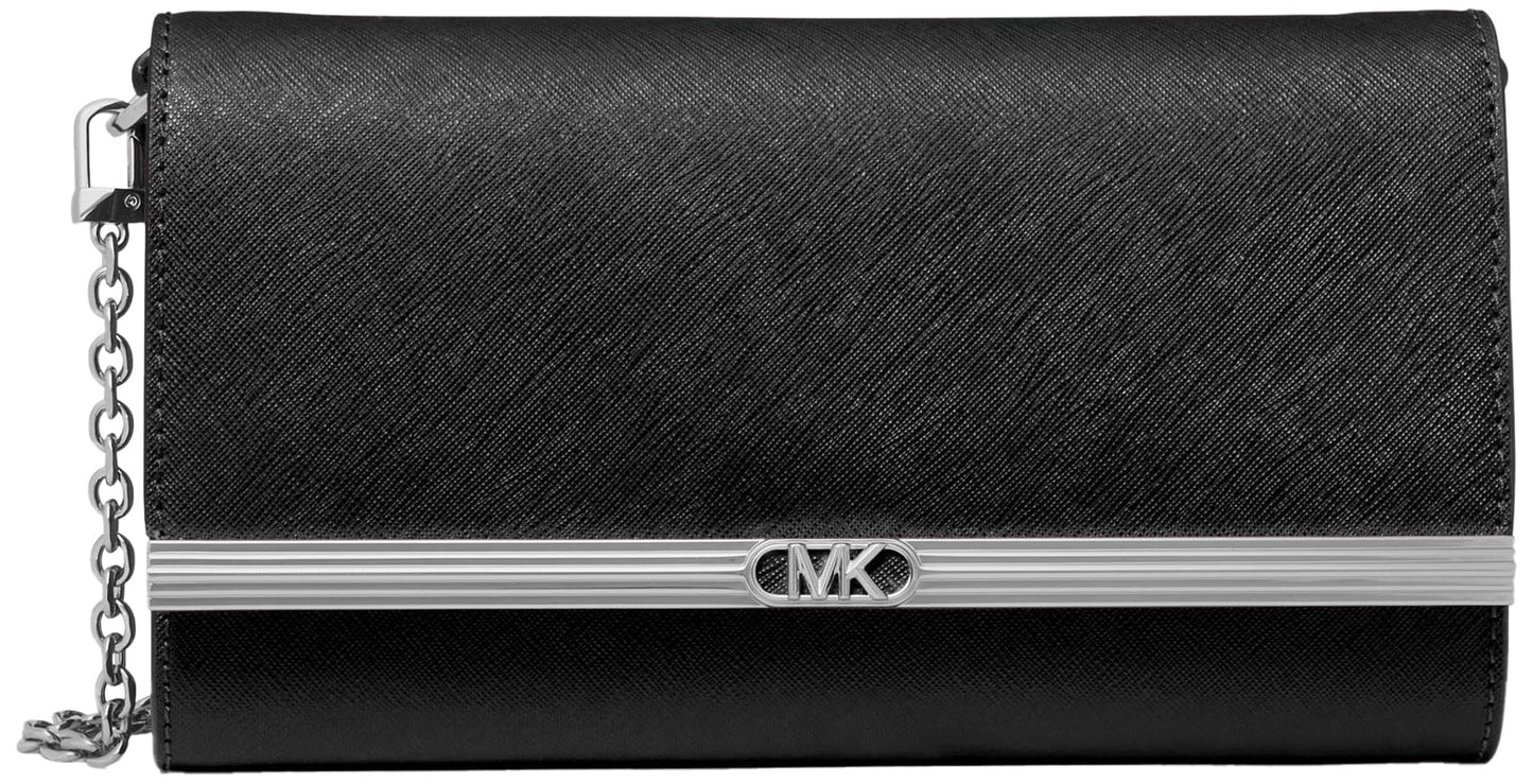 Large Leather Clutch Bag With Wrist Strap