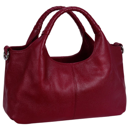 Medium Leather Shoulder Tote Bag With Crossbody Strap