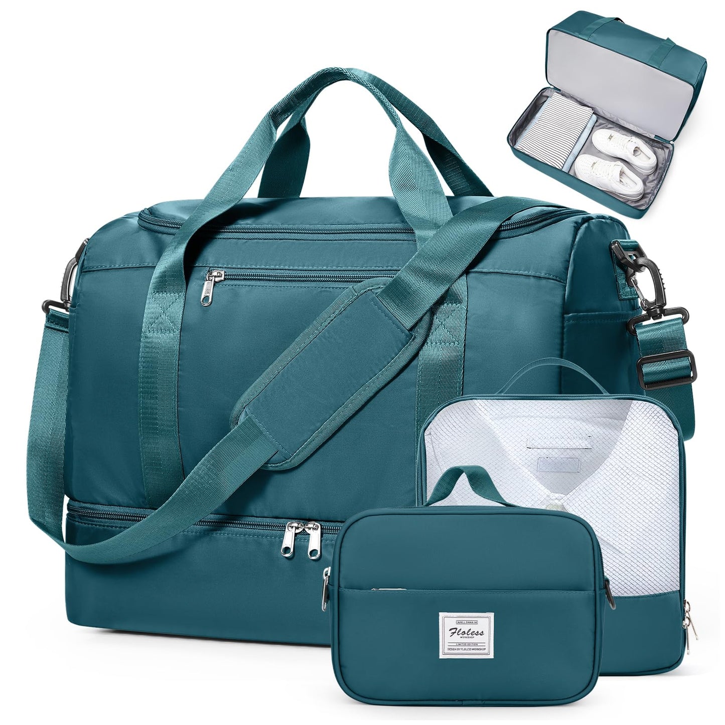 Large Weekender Travel Bag With Shoe Compartment