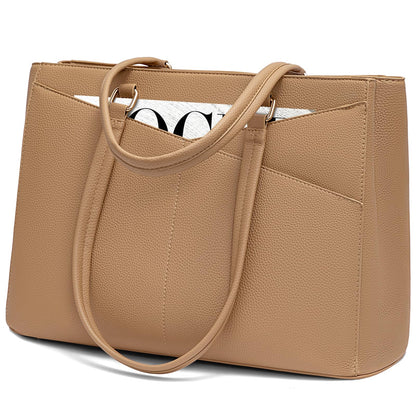 Waterproof Leather Laptop Tote Bag