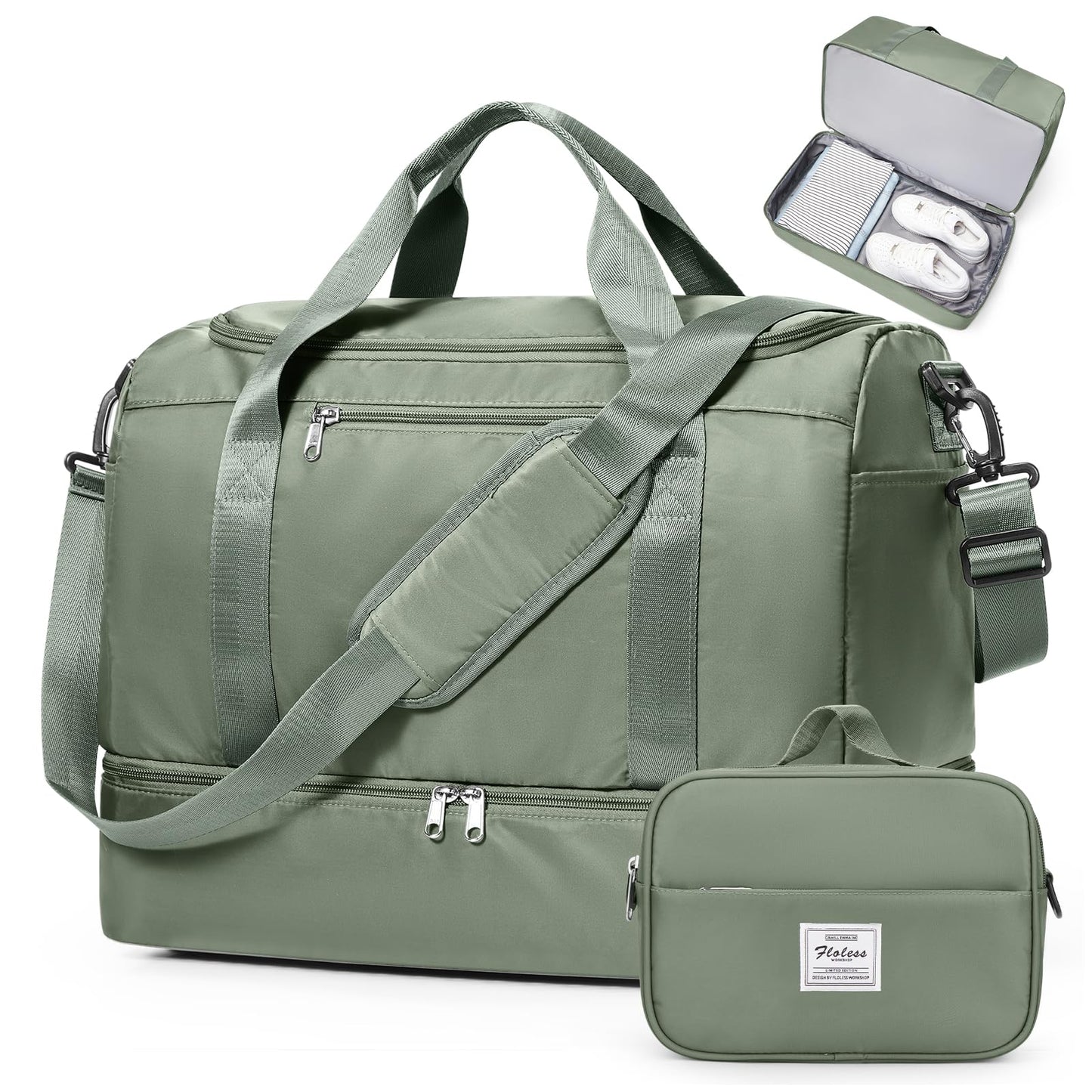 Large Weekender Travel Bag With Shoe Compartment