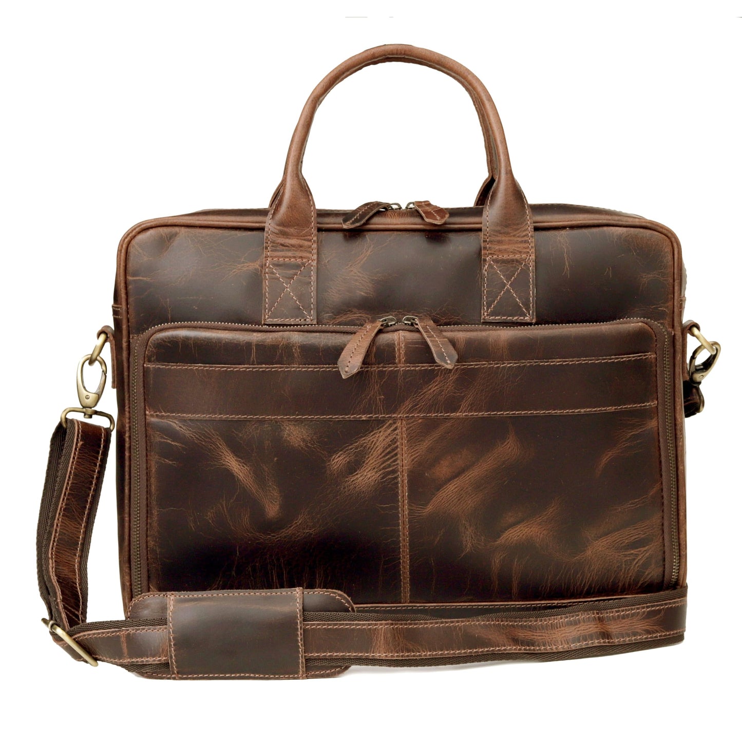 Leather Laptop Messenger Briefcase Bag