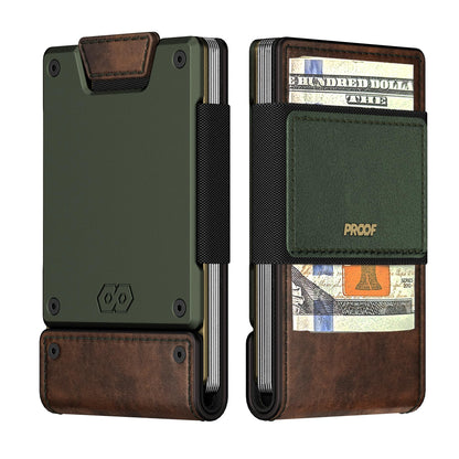 Slim RFID Leather Wallet With Card Pull Strap
