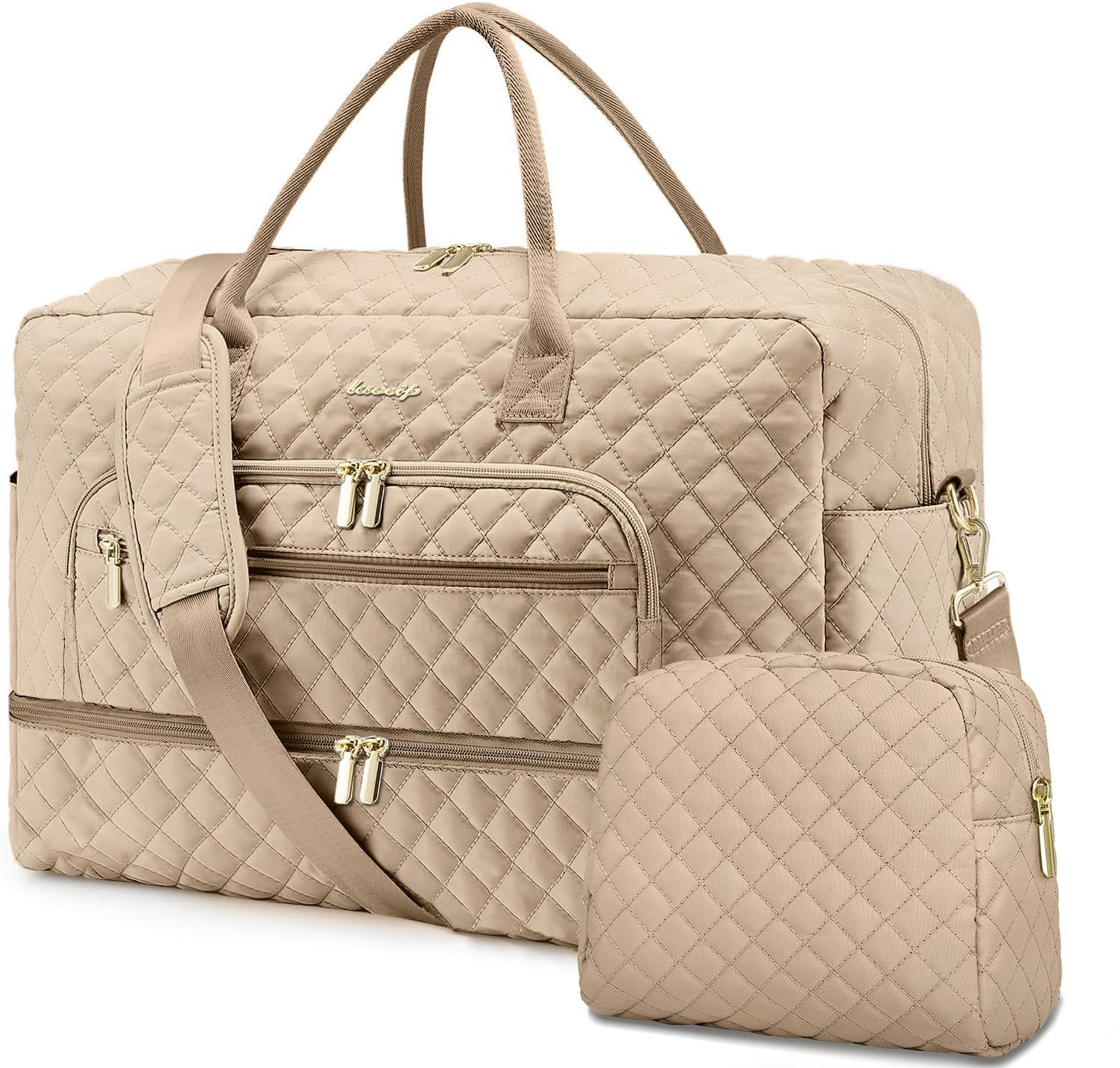 Large Travel Weekender Tote Bag With Wet Pocket