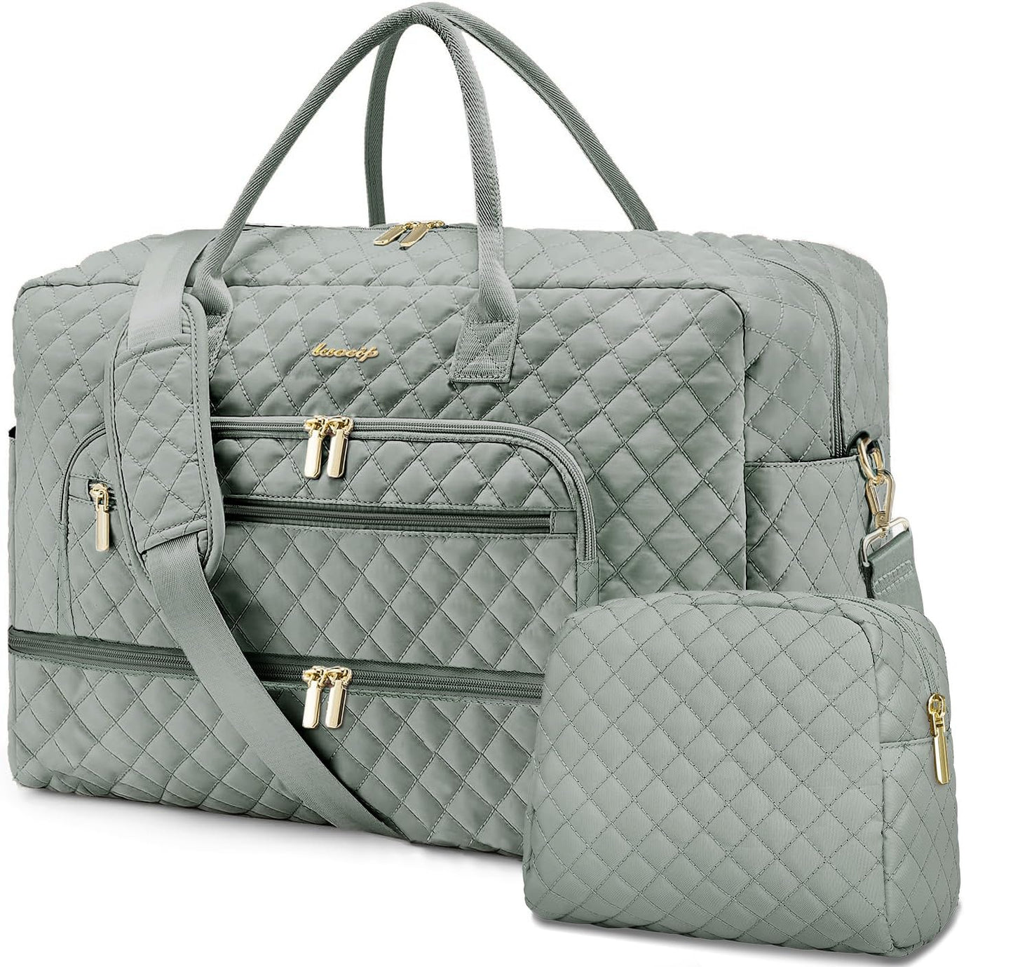 Large Travel Weekender Tote Bag With Wet Pocket