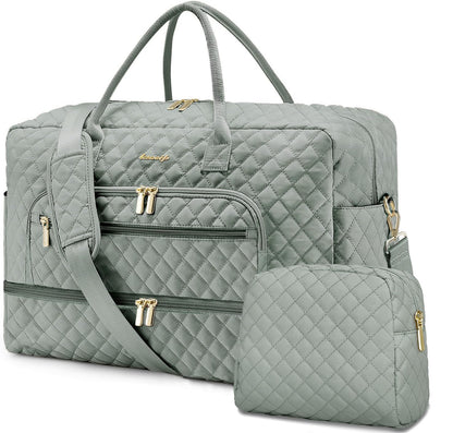 Large Travel Weekender Tote Bag With Wet Pocket