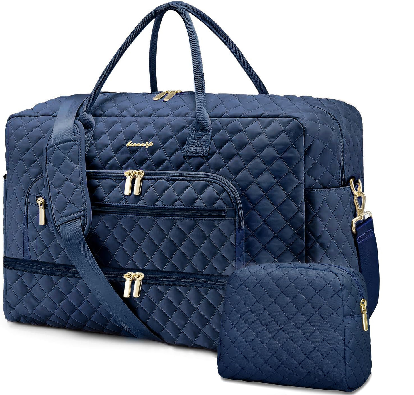 Large Travel Weekender Tote Bag With Wet Pocket
