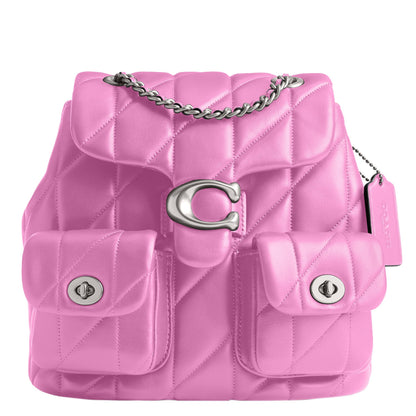 Quilted Leather Backpack With Signature Flap