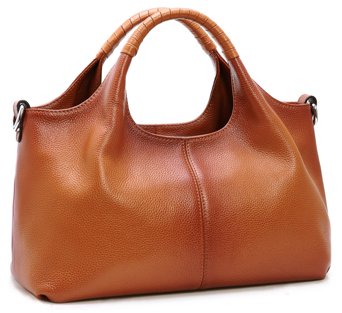 Medium Leather Shoulder Tote Bag With Crossbody Strap