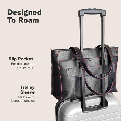 Vegan Leather Laptop Tote Bag