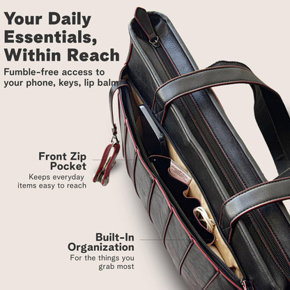 Vegan Leather Laptop Tote Bag