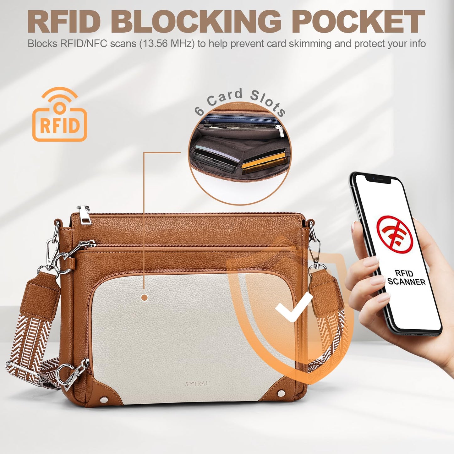 Anti-Theft RFID Crossbody Shoulder Bag