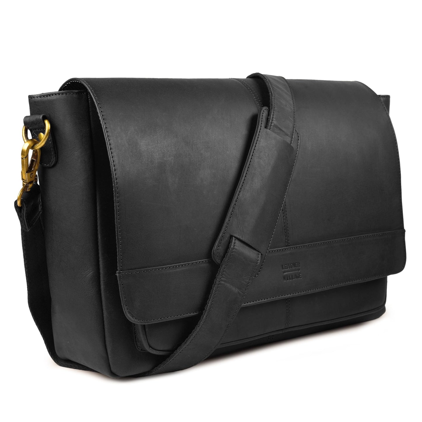 Vintage Leather Messenger Satchel Bag