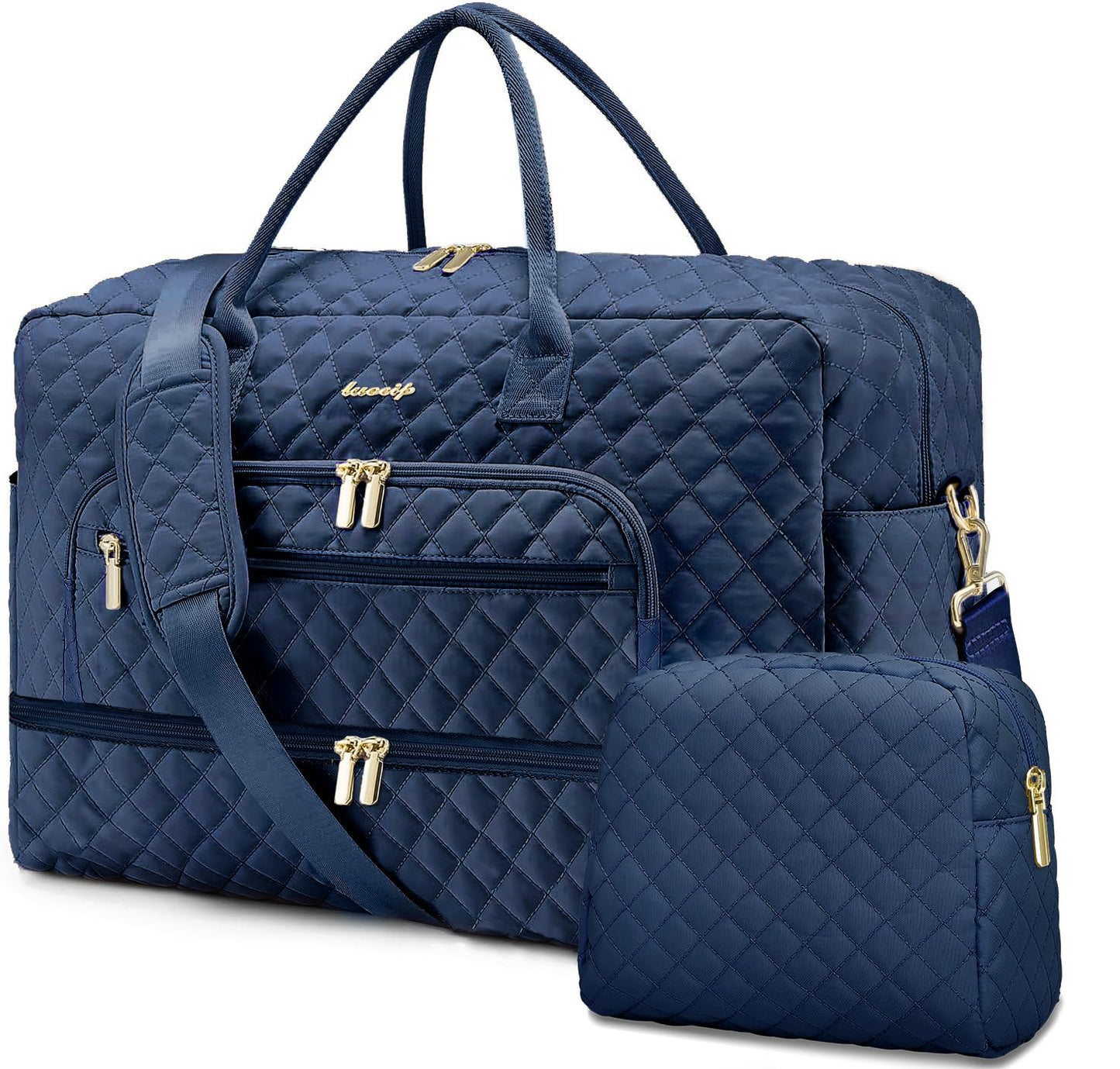 Large Travel Weekender Tote Bag With Wet Pocket
