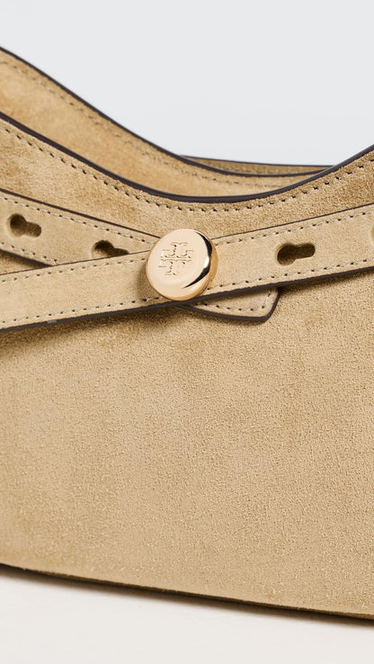 Suede Zip Top Crossbody Bag