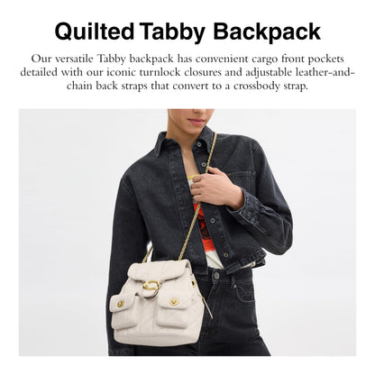 Quilted Leather Backpack With Signature Flap