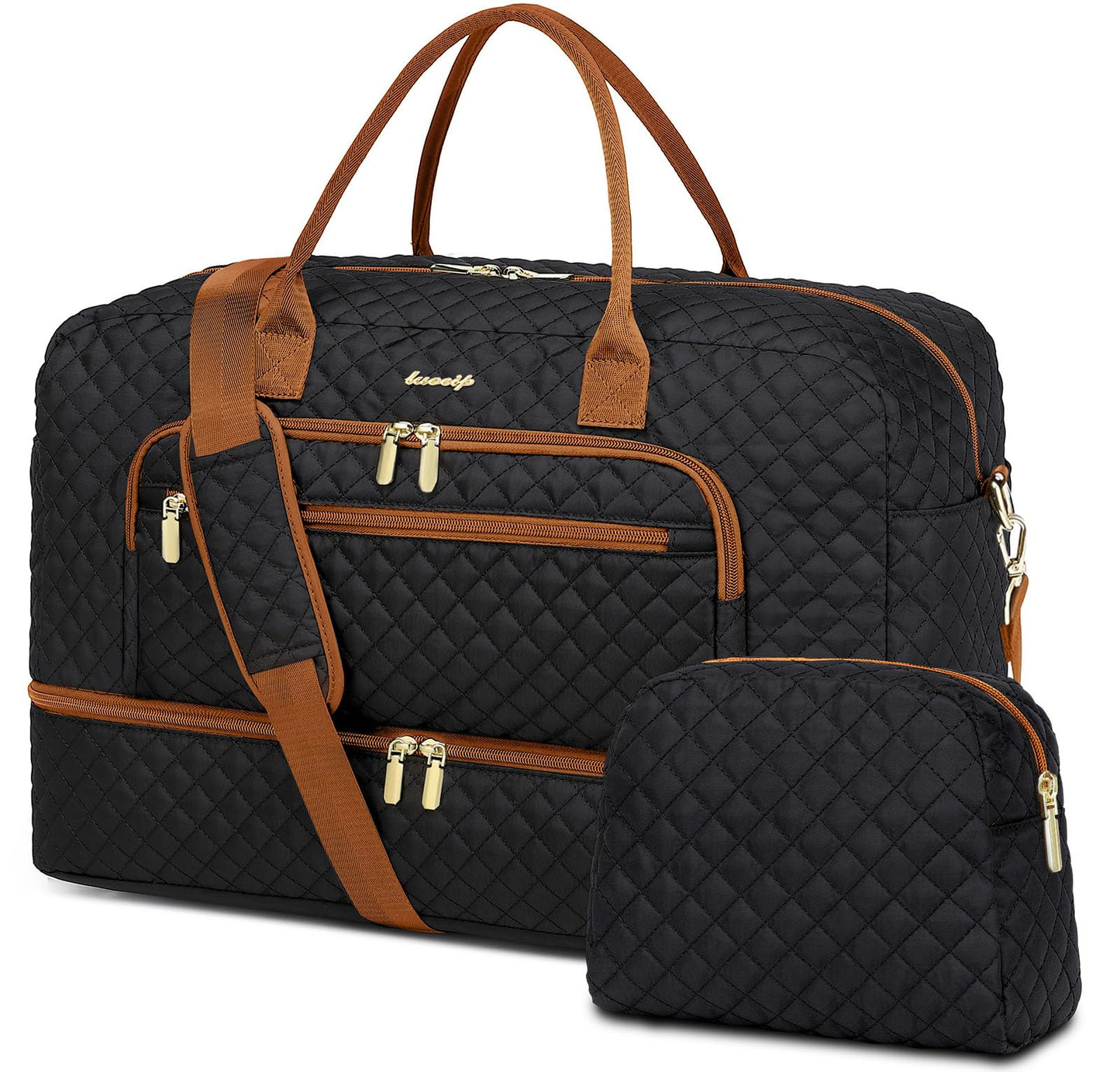 Large Travel Weekender Tote Bag With Wet Pocket