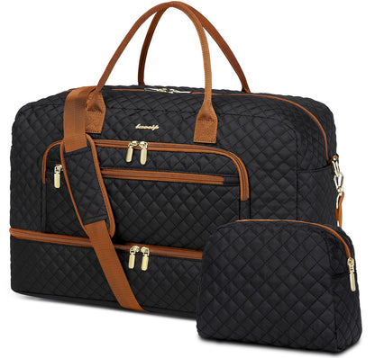 Large Travel Weekender Tote Bag With Wet Pocket