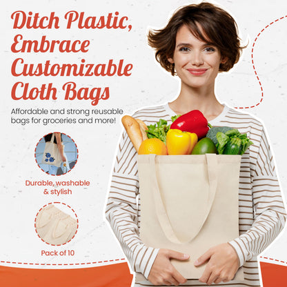 Lightweight Canvas Tote Shopping Bag