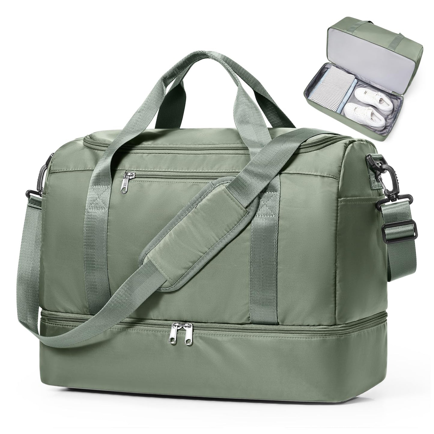Large Weekender Travel Bag With Shoe Compartment