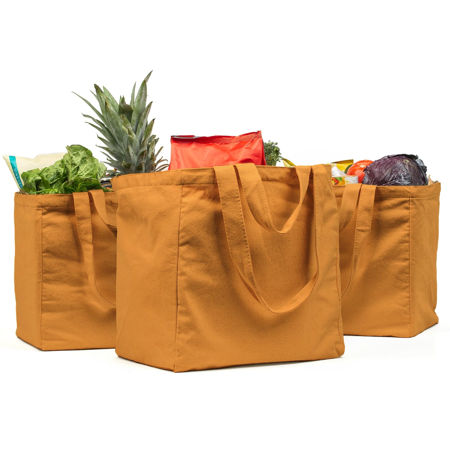 XL Canvas Grocery Tote Bag Set