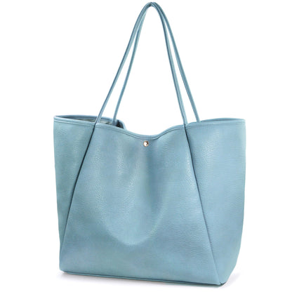 Oversized Leather Weekender Tote Bag