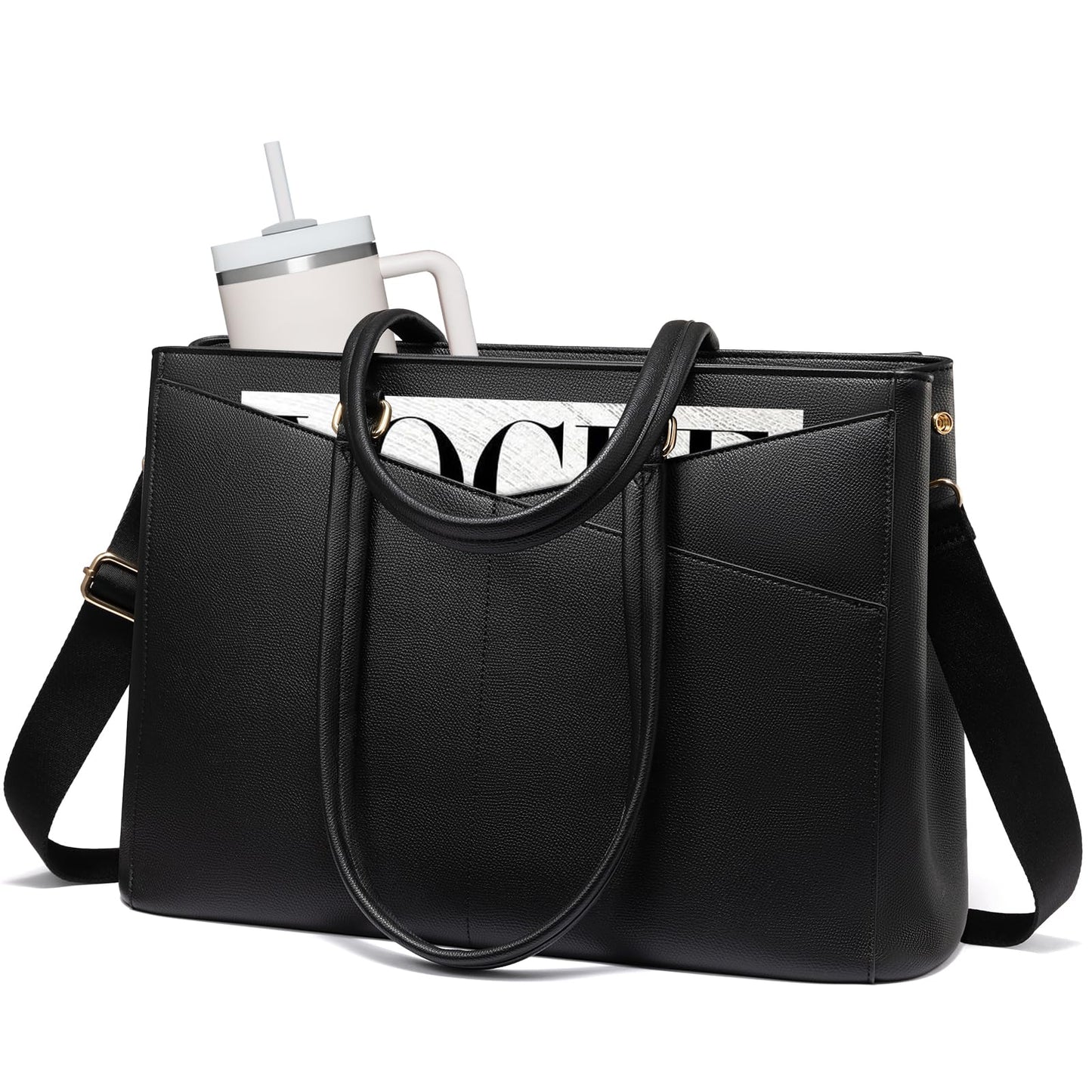 Waterproof Leather Laptop Tote Bag
