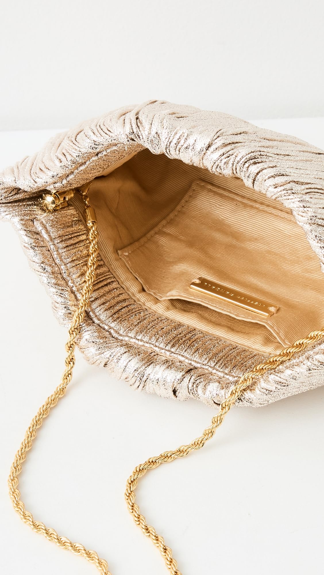 Pleated Evening Pouch Bag With Wrist Strap