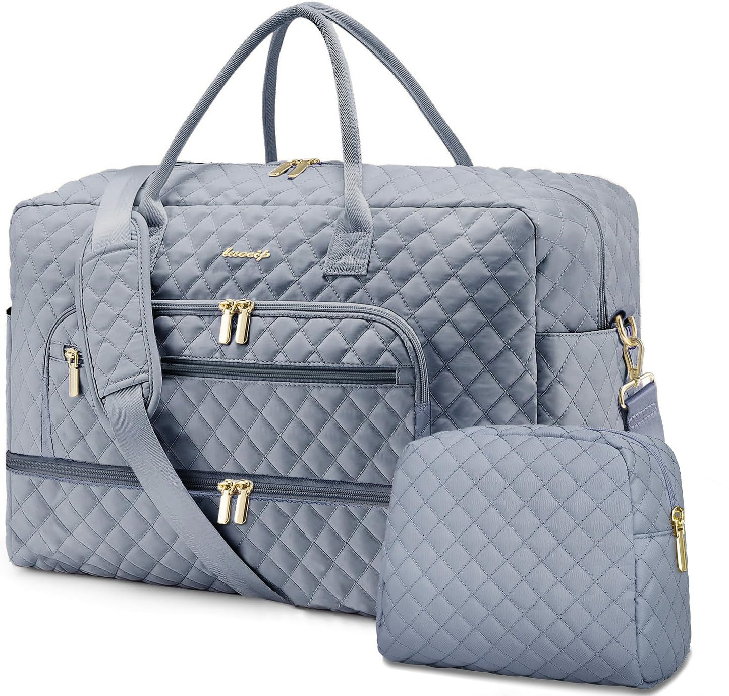 Large Travel Weekender Tote Bag With Wet Pocket