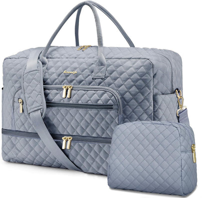 Large Travel Weekender Tote Bag With Wet Pocket