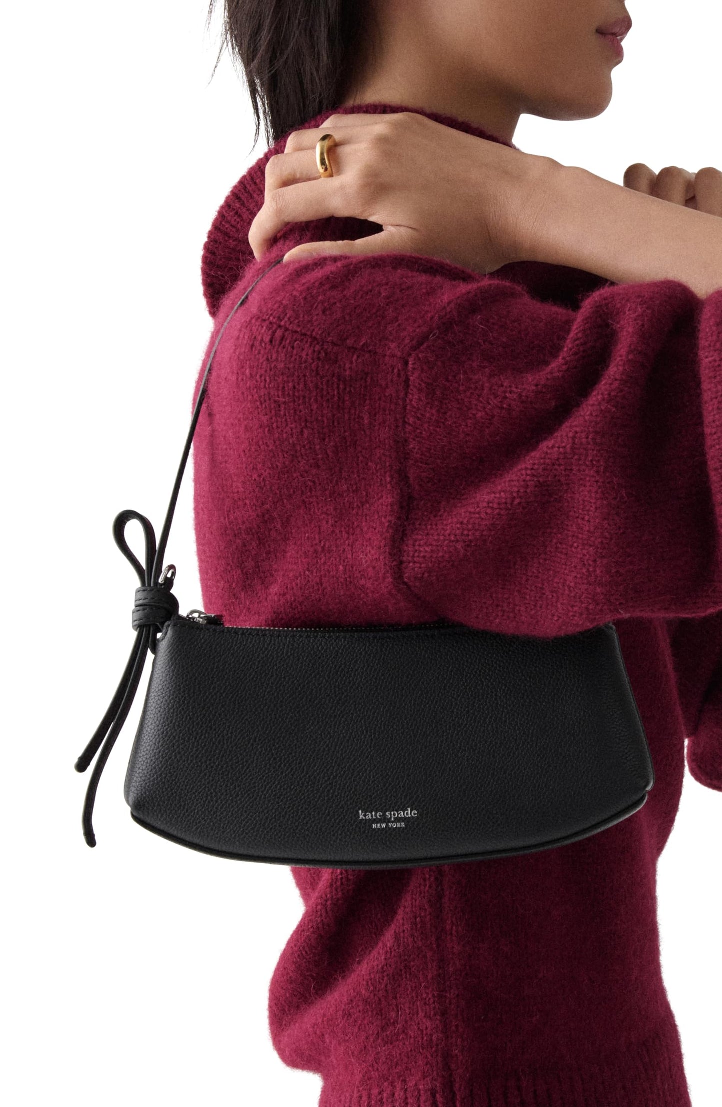 Pebbled Leather Pochette Shoulder Bag