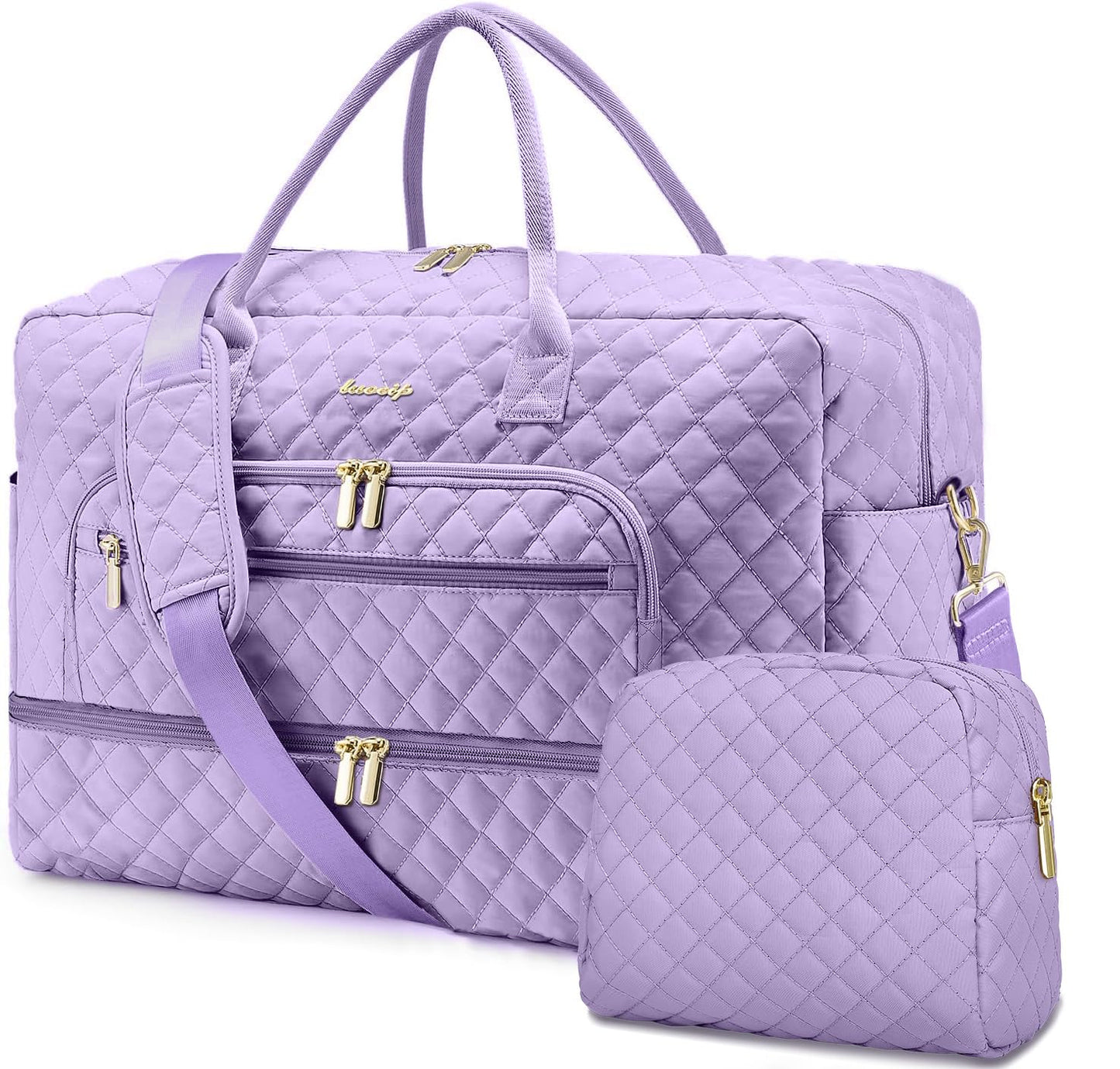 Large Travel Weekender Tote Bag With Wet Pocket