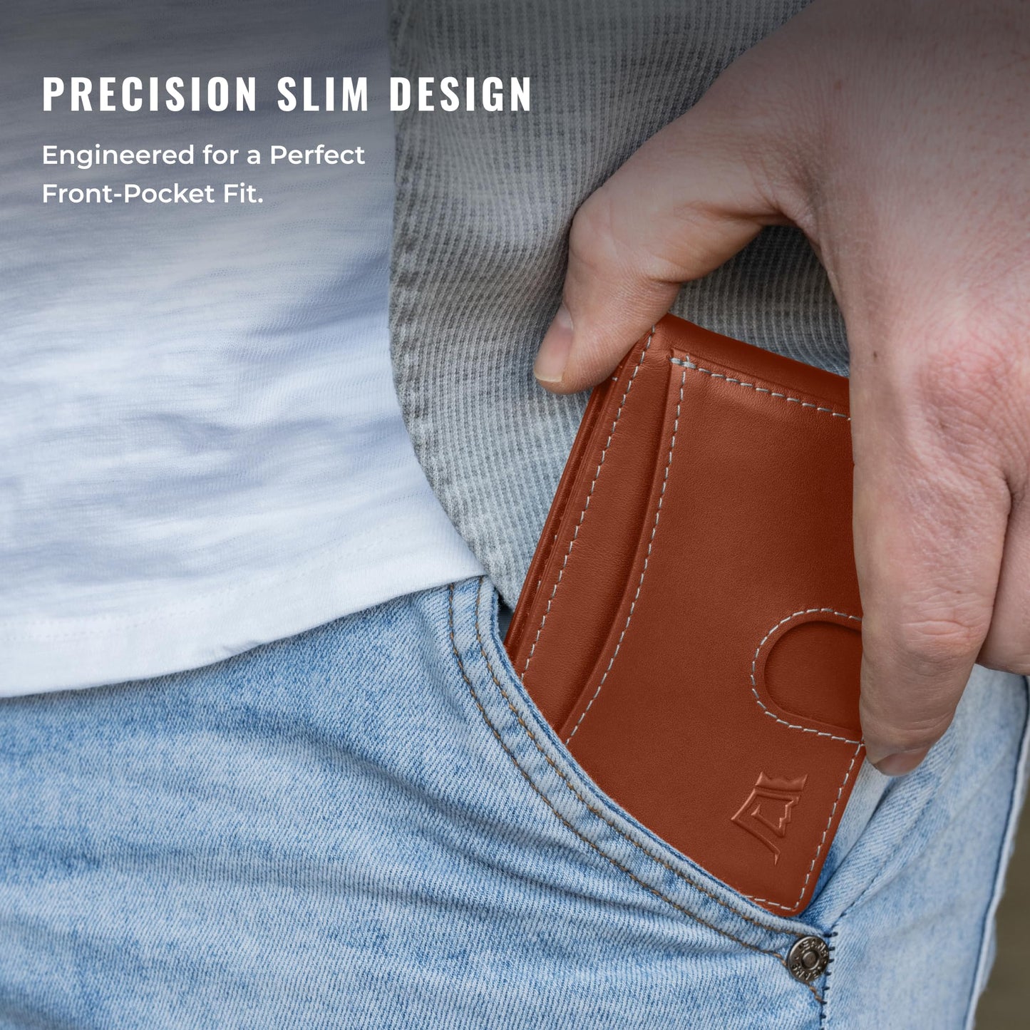 Slim Leather Money Clip Wallet With RFID Protection