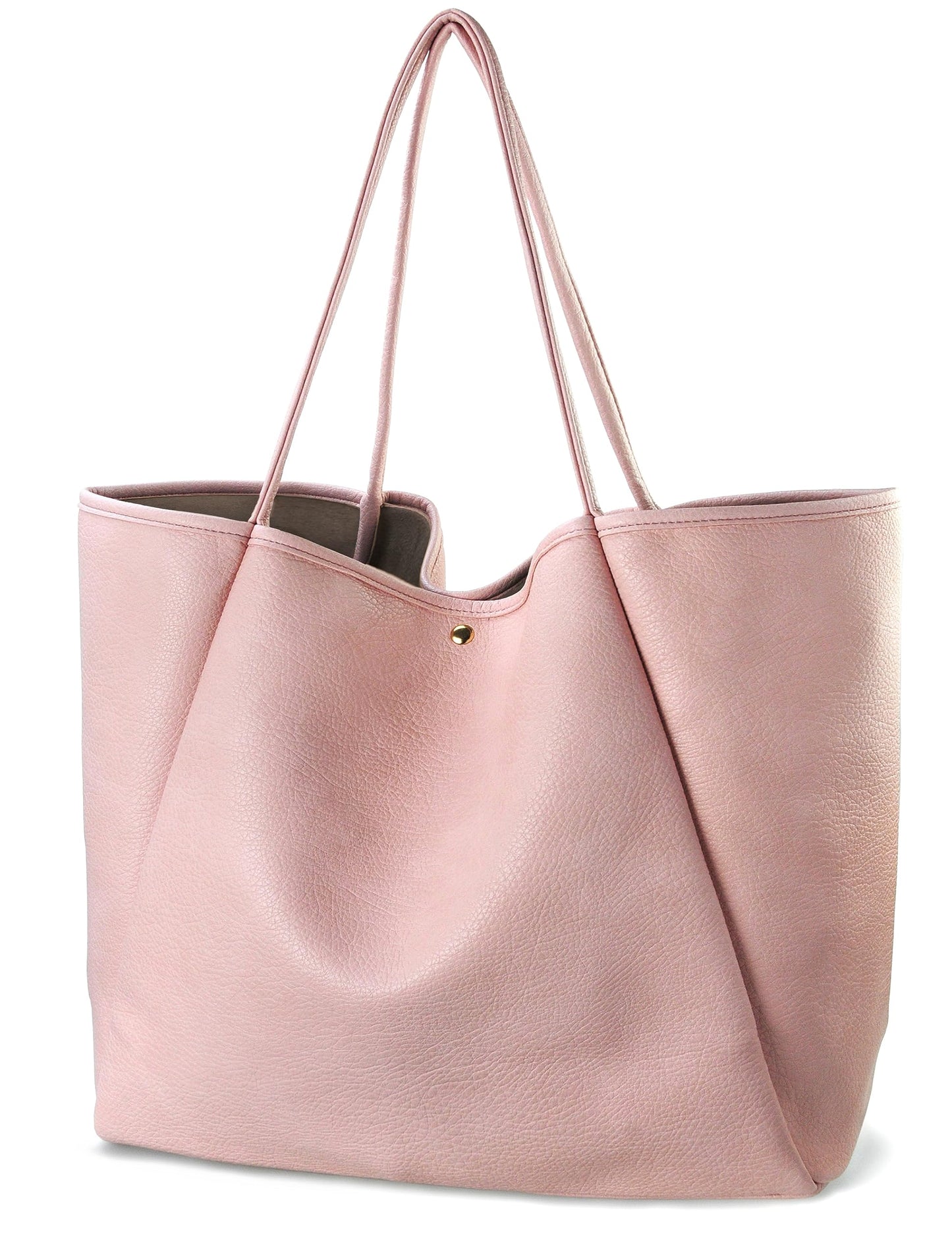 Oversized Leather Weekender Tote Bag