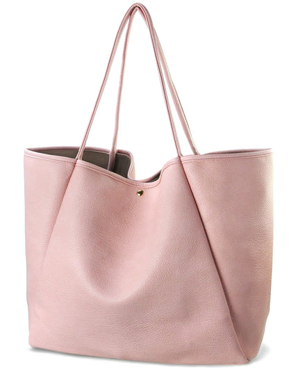 Oversized Leather Weekender Tote Bag