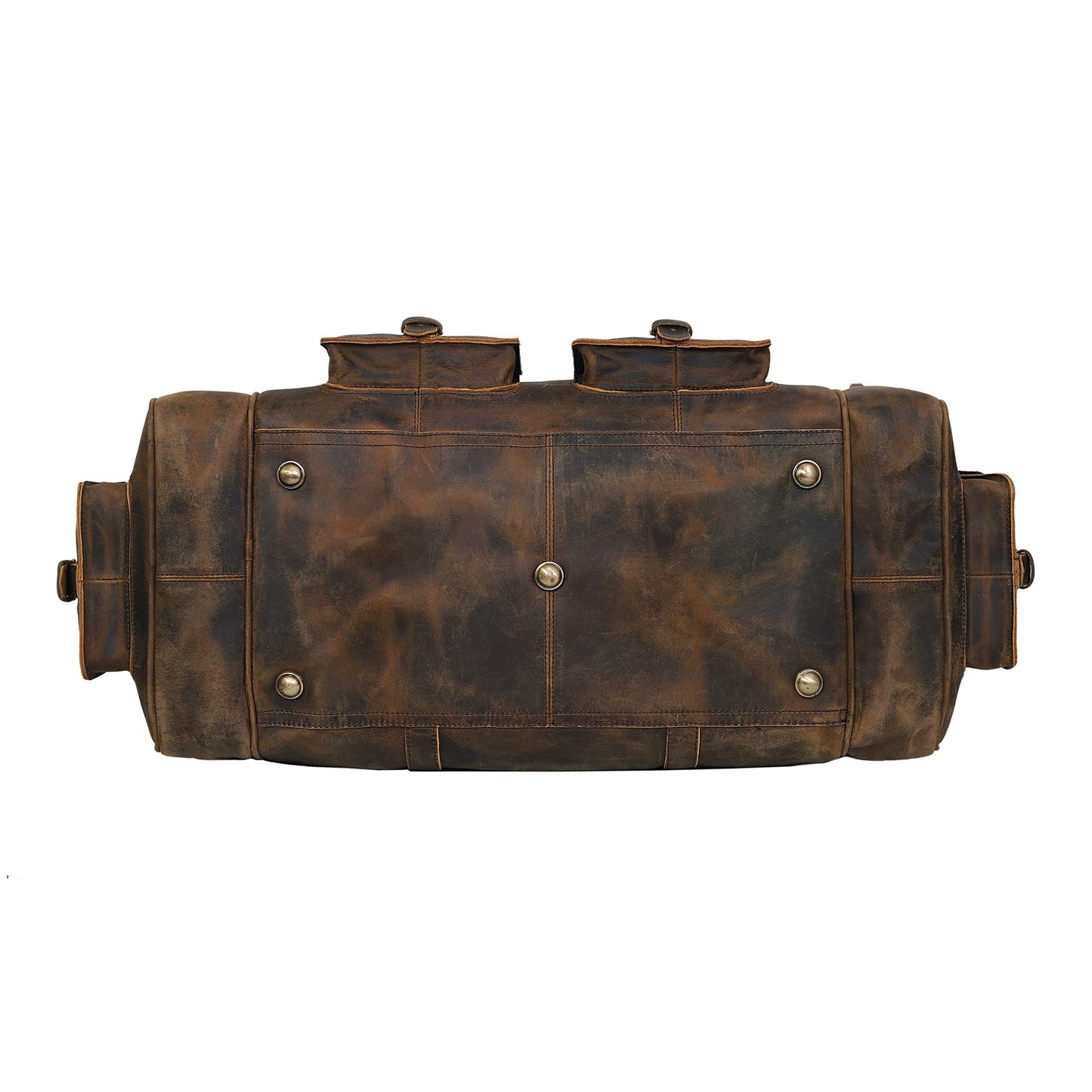 Large Leather Weekender Duffel Bag For Travel