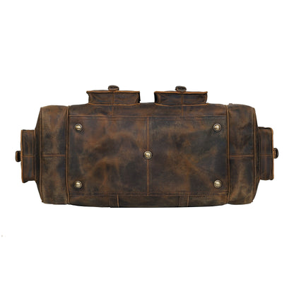 Large Leather Weekender Duffel Bag For Travel