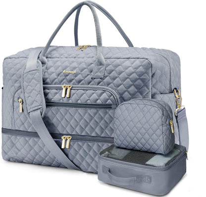 Large Travel Weekender Tote Bag With Wet Pocket