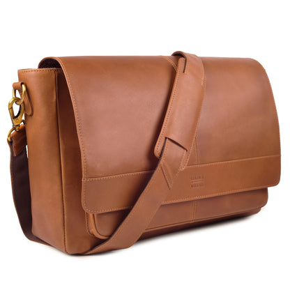 Vintage Leather Messenger Satchel Bag